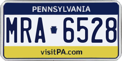 PA license plate MRA6528