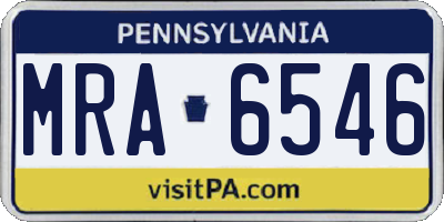 PA license plate MRA6546