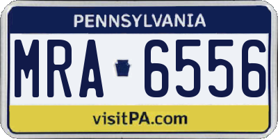 PA license plate MRA6556