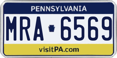 PA license plate MRA6569