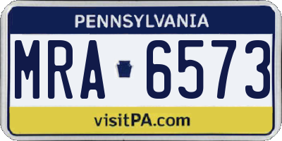 PA license plate MRA6573