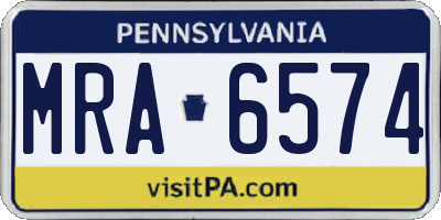 PA license plate MRA6574