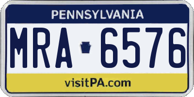 PA license plate MRA6576