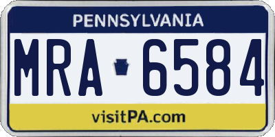 PA license plate MRA6584