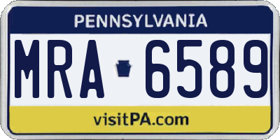 PA license plate MRA6589