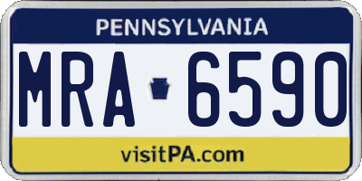 PA license plate MRA6590