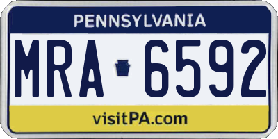 PA license plate MRA6592