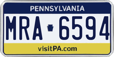 PA license plate MRA6594