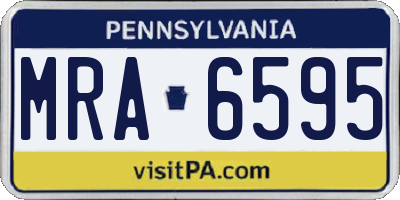 PA license plate MRA6595