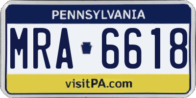 PA license plate MRA6618