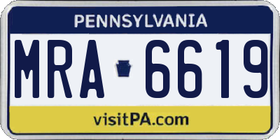 PA license plate MRA6619