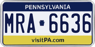 PA license plate MRA6636
