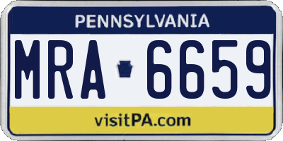 PA license plate MRA6659