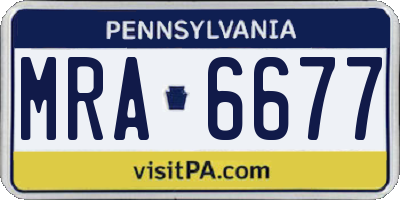 PA license plate MRA6677