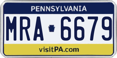 PA license plate MRA6679