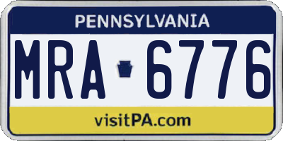 PA license plate MRA6776