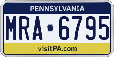 PA license plate MRA6795