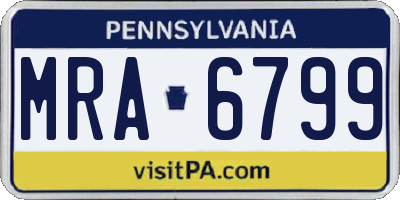 PA license plate MRA6799