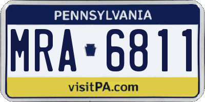 PA license plate MRA6811