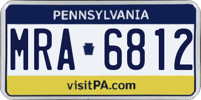 PA license plate MRA6812