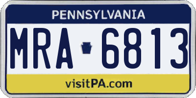 PA license plate MRA6813