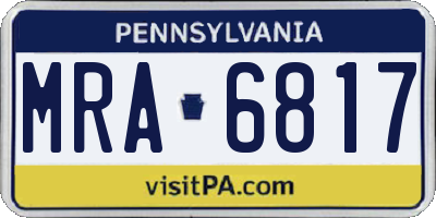 PA license plate MRA6817