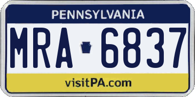 PA license plate MRA6837