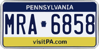 PA license plate MRA6858