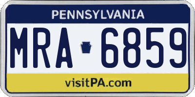 PA license plate MRA6859