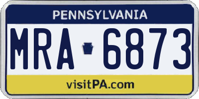 PA license plate MRA6873