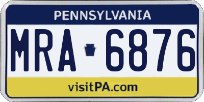PA license plate MRA6876