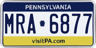 PA license plate MRA6877