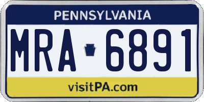 PA license plate MRA6891