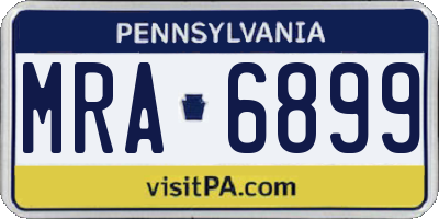 PA license plate MRA6899