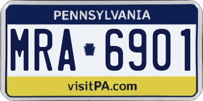 PA license plate MRA6901