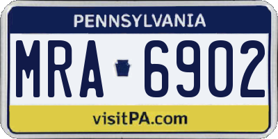 PA license plate MRA6902