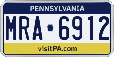 PA license plate MRA6912