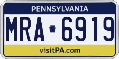 PA license plate MRA6919