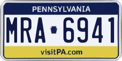 PA license plate MRA6941