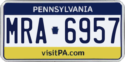 PA license plate MRA6957