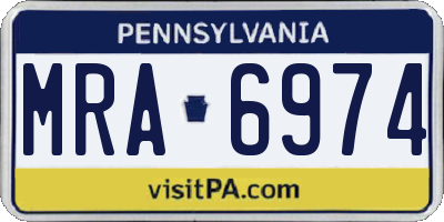 PA license plate MRA6974