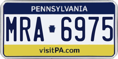 PA license plate MRA6975