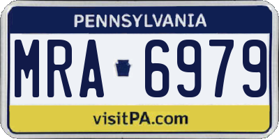 PA license plate MRA6979