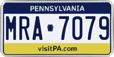 PA license plate MRA7079
