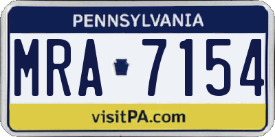 PA license plate MRA7154
