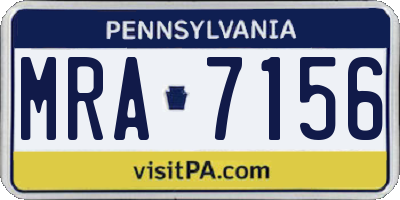 PA license plate MRA7156