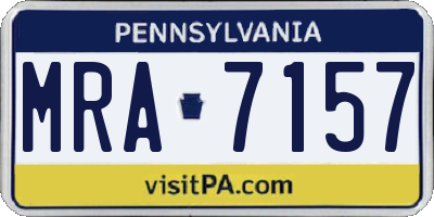 PA license plate MRA7157