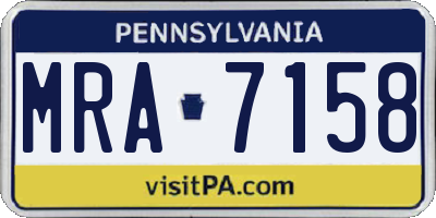 PA license plate MRA7158