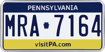 PA license plate MRA7164