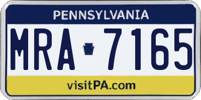 PA license plate MRA7165